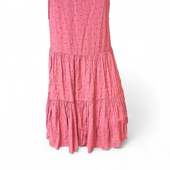 E&M Pink Sleeveless Tiered Babydoll Dress Lace Trim Boho Summer Festival Size S - Picture 6 of 8
